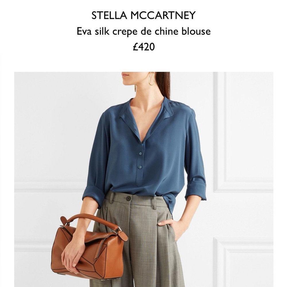 Stella McCartney Blue Silk Blouse